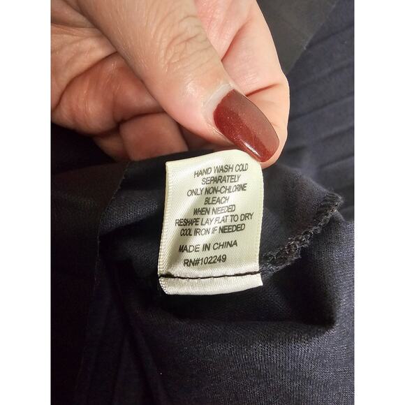 Skies Are Blue Women's Sz L Black Faux Leather Pleated Midi Skirt - Picture 7 of 8